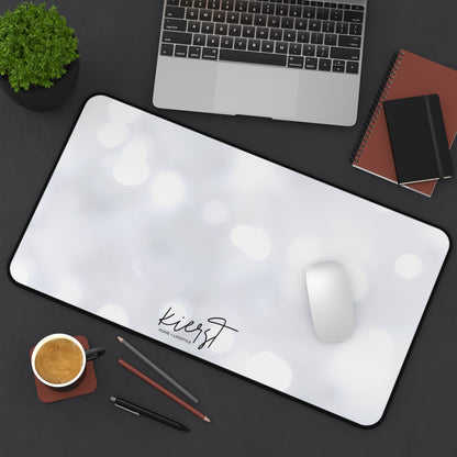 White Sparkle Desk Mat