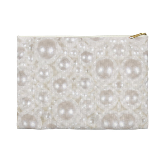 Various Pearls Accessory Pouch – Minimal Pearls Print in Soft Neutrals