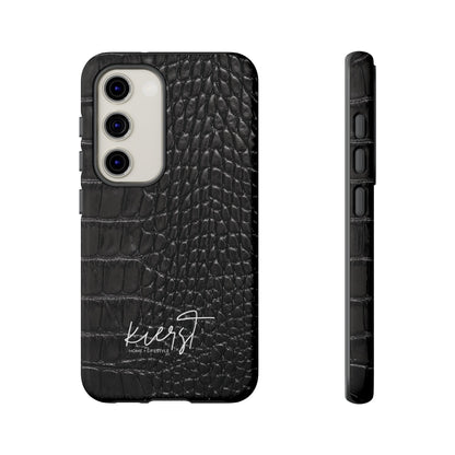 Black Crocodile Print Samsung Galaxy Phone Case