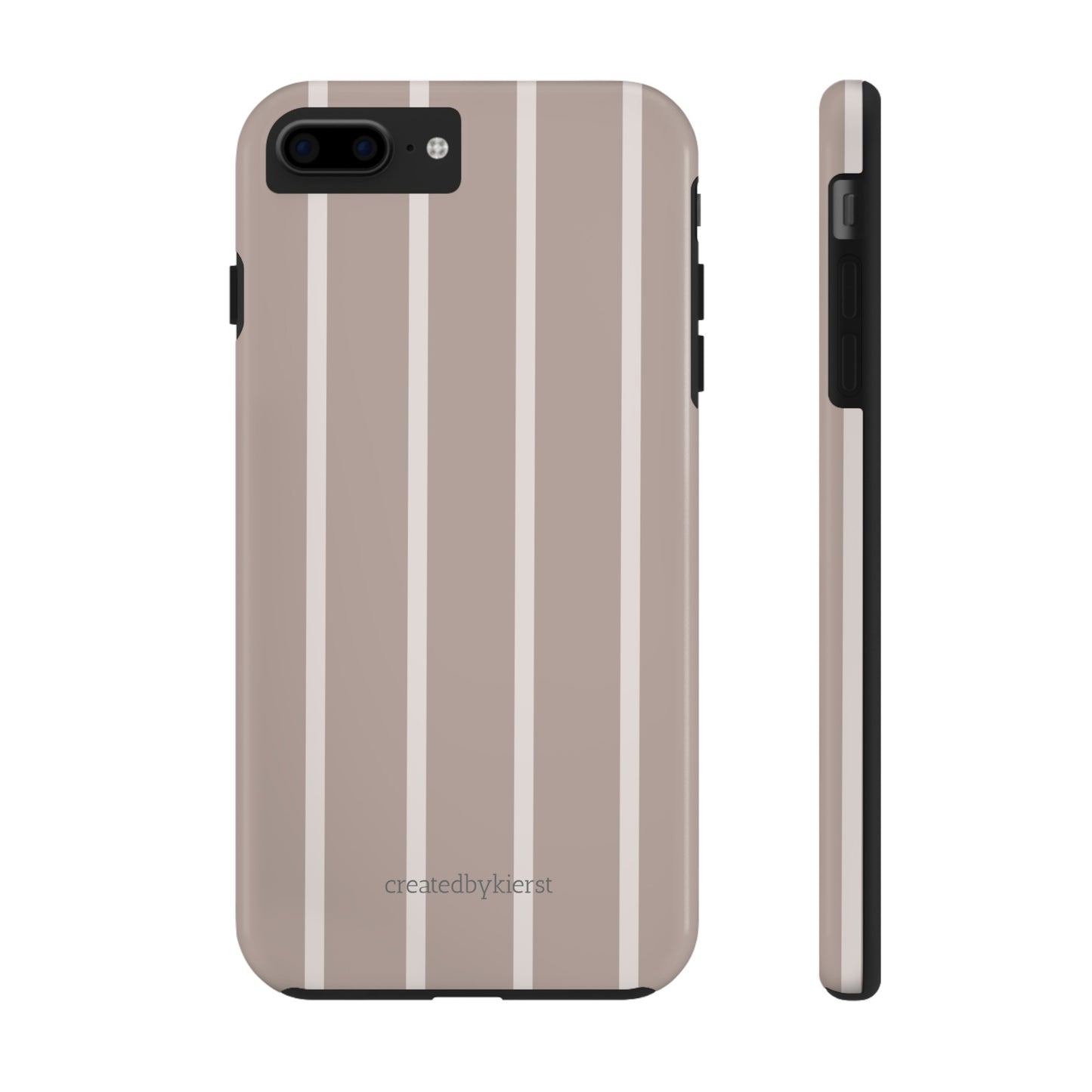 Cream and Brown Vertical Striped iPhone Case