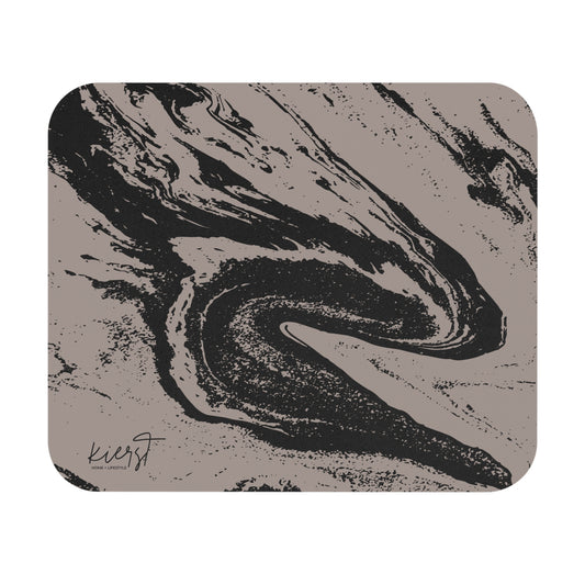 Black Marble on Taupe Mouse Pad (Rectangle)