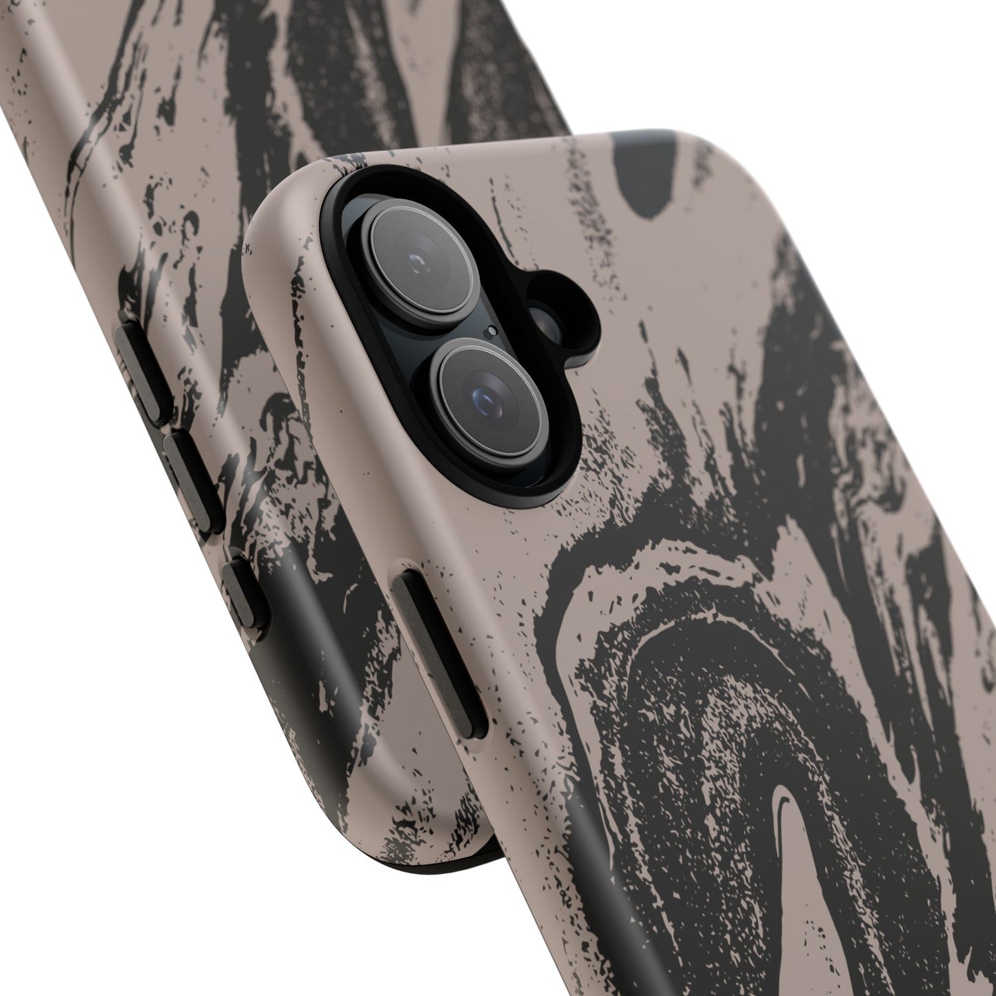 Taupe and Black Marble iPhone Case