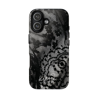 Black + White Lace Print iPhone Case