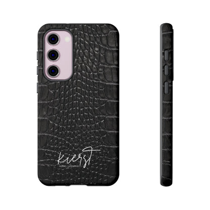 Black Alligator Print Samsung Galaxy Phone Case
