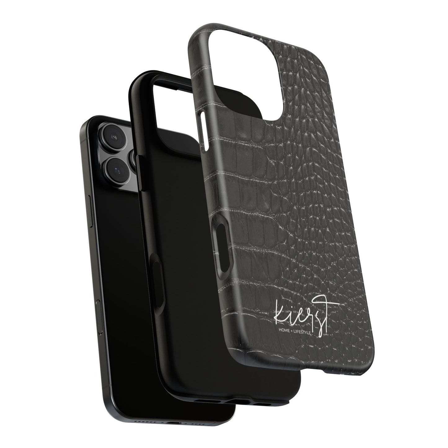 Black Crocodile Print iPhone Case