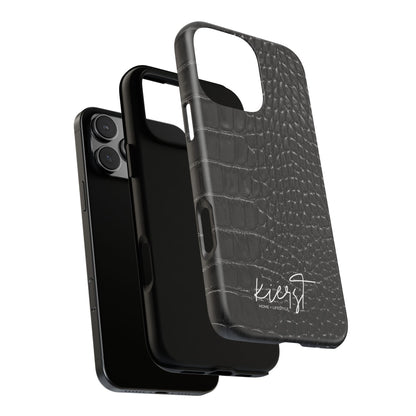 Black Crocodile Print iPhone Case