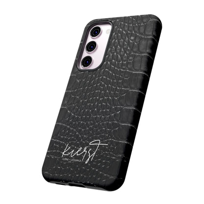 Black Alligator Print Samsung Galaxy Phone Case