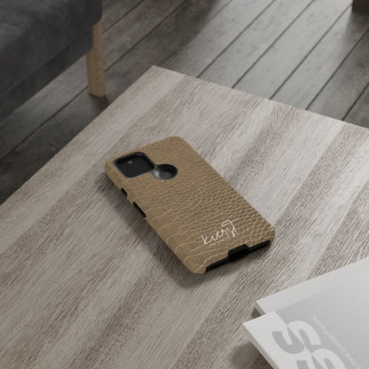 Tan Alligator Print Google Pixel Case | Warm Neutrals, Refined Style