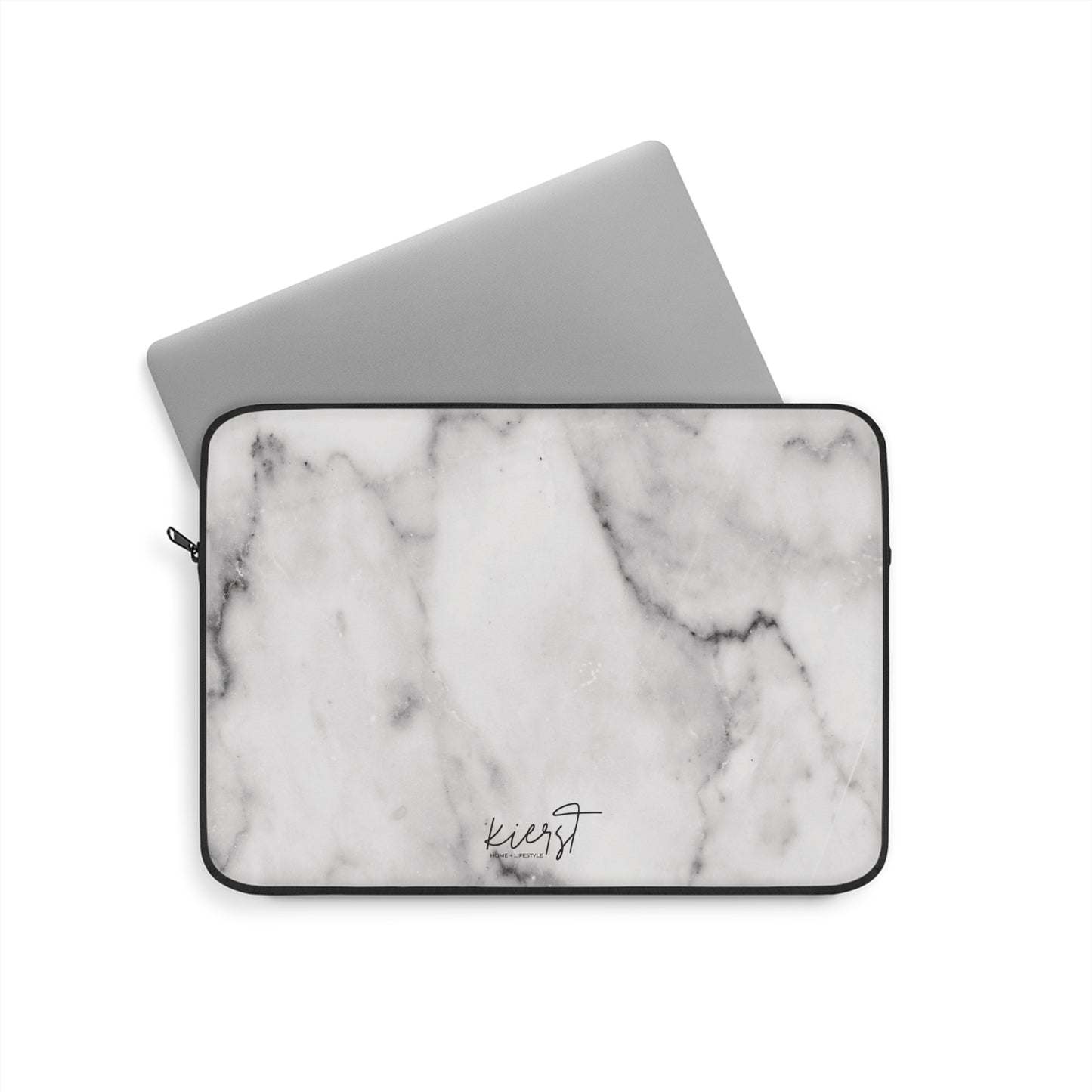 Lived-In Grey and White Marble Laptop Sleeve | Everyday Classic