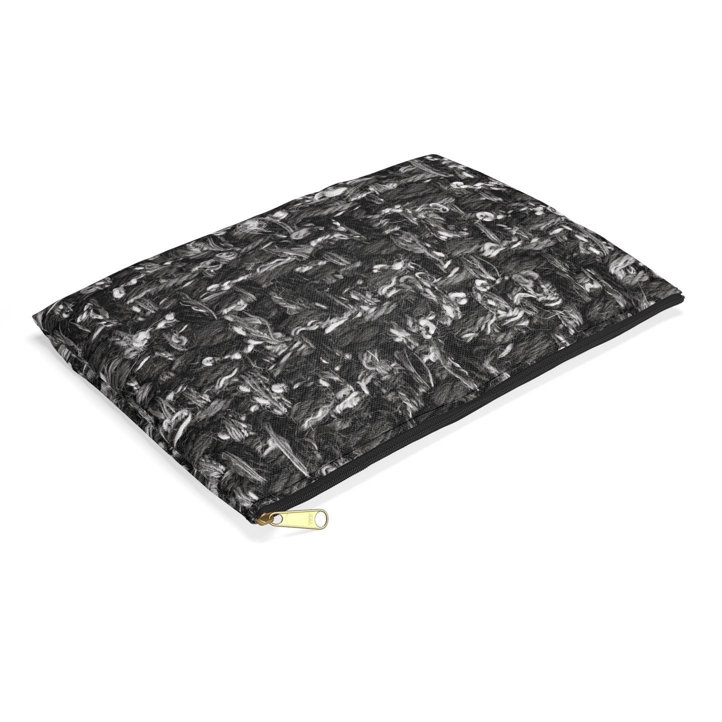 Grey Tweed Print Accessory Pouch