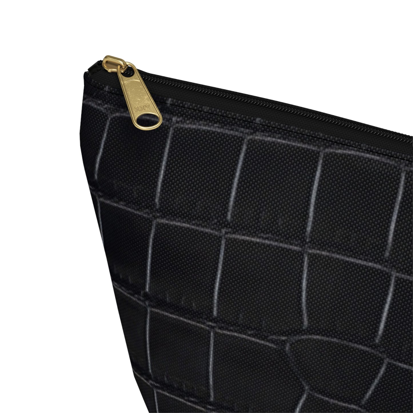 Black Crocodile Accessory Pouch w T-bottom