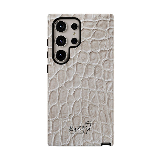 Cream Reptile Print Samsung Galaxy Phone Case | Understated Edge Meets Elevated Design