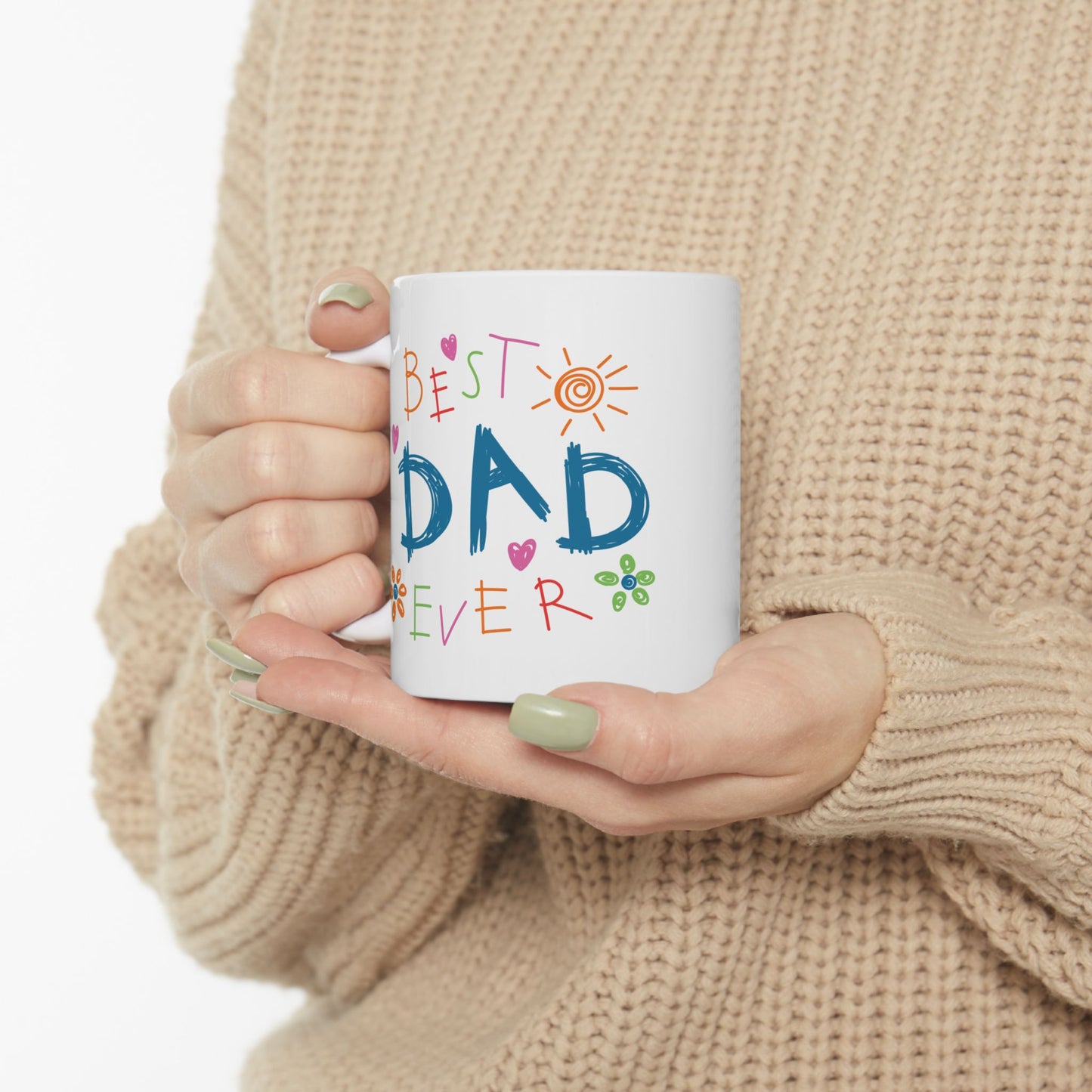 Best Dad Ever Mug – Doodle Style Gift from Kids