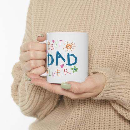 Best Dad Ever Mug – Doodle Style Gift from Kids