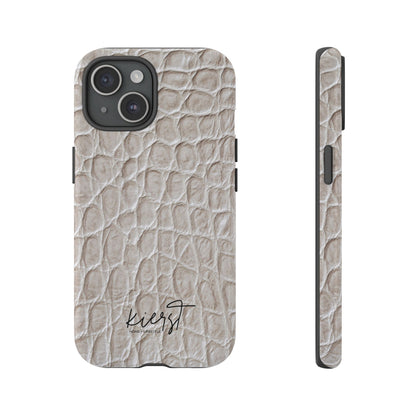 Cream Reptile Print iPhone Case