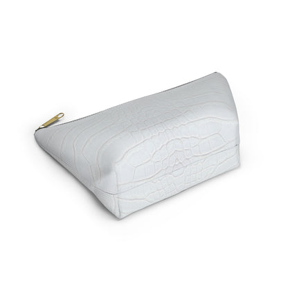 White Alligator Accessory Pouch w T-bottom