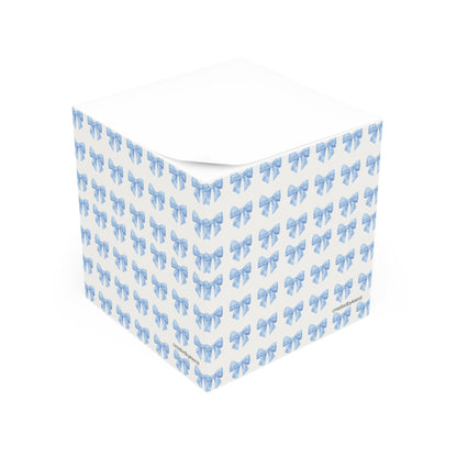 Multiple Light Blue Bows Note Cube