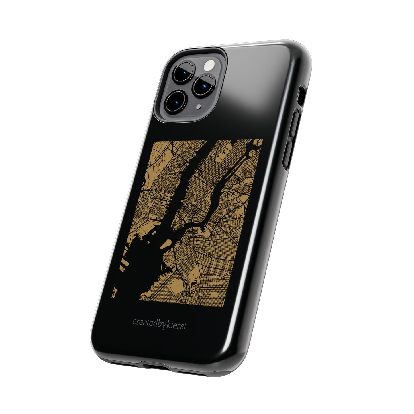 Black and Gold NYC Map iPhone Case