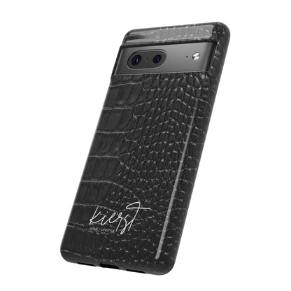 Black Crocodile Print Google Pixel Phone Case