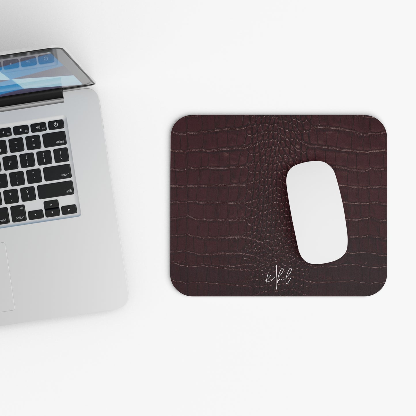 Signature Velvet Noir Crocodile Print Mouse Pad