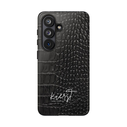 Black Crocodile Print Samsung Galaxy Phone Case