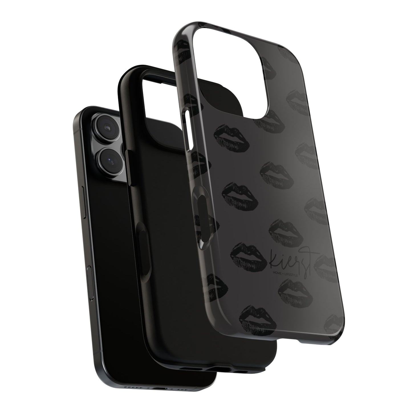 Black Lips on Charcoal iPhone Case