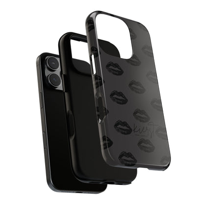 Black Lips on Charcoal iPhone Case