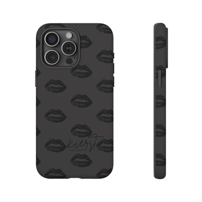 Black Lips on Charcoal iPhone Case