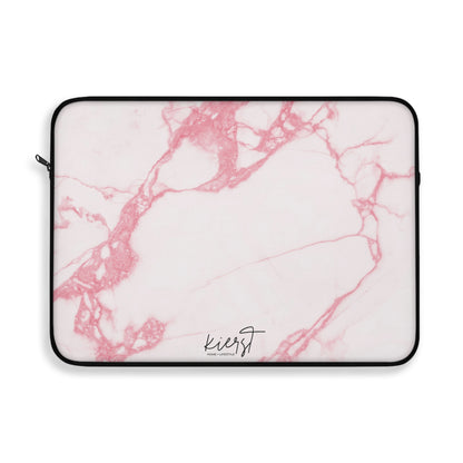 Pink & White Marble Laptop Sleeve | Soft Sophistication for Everyday Tech