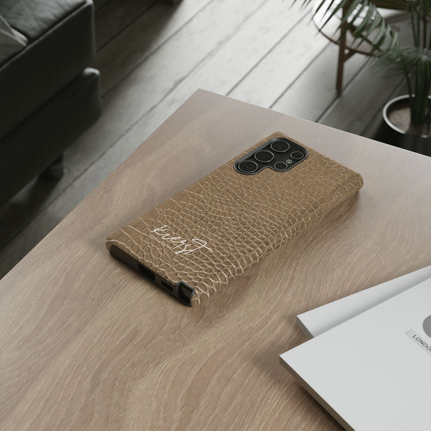 Tan Alligator Print Samsung Galaxy Phone Case | Subtle Statement, Everyday Style