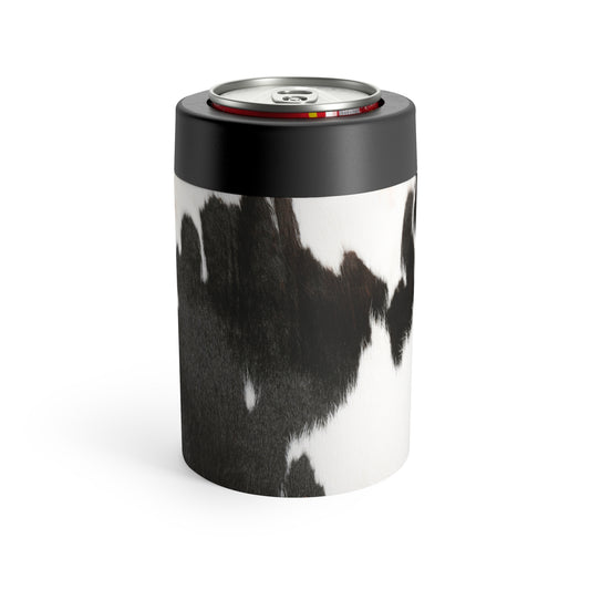 Black & White Cow Hide Can Holder | Luxe Contrast Meets Cozy Character