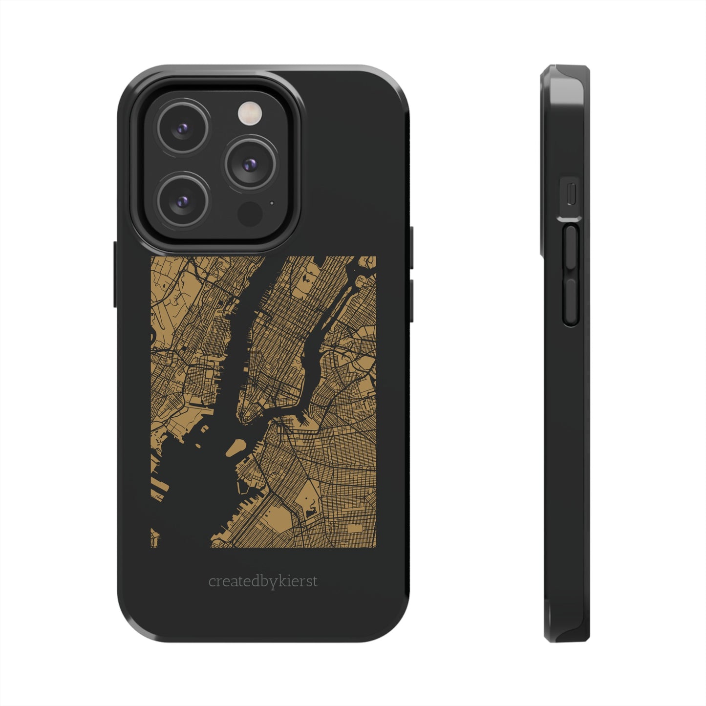 Black and Gold NYC Map iPhone Case