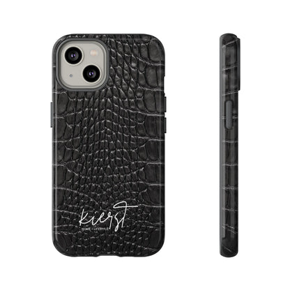 Black Alligator Print iPhone Case
