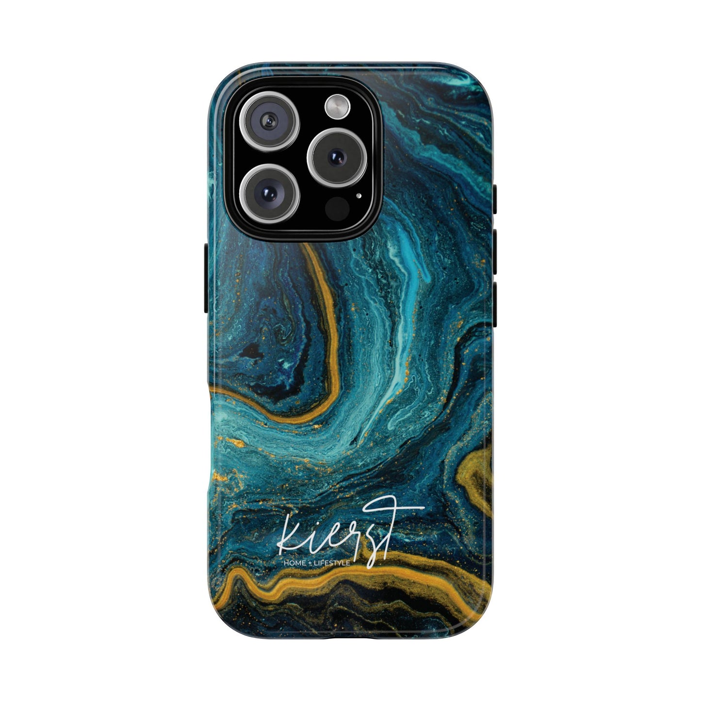 Teal & Gold Marble iPhone Case
