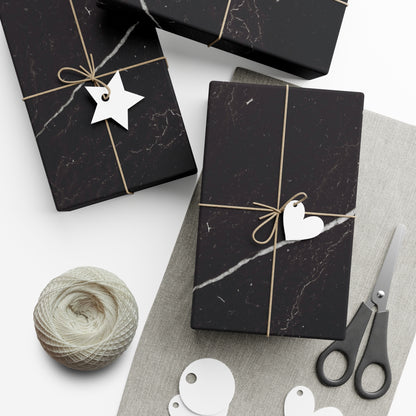 Black and White Marble Gift Wrapping Paper