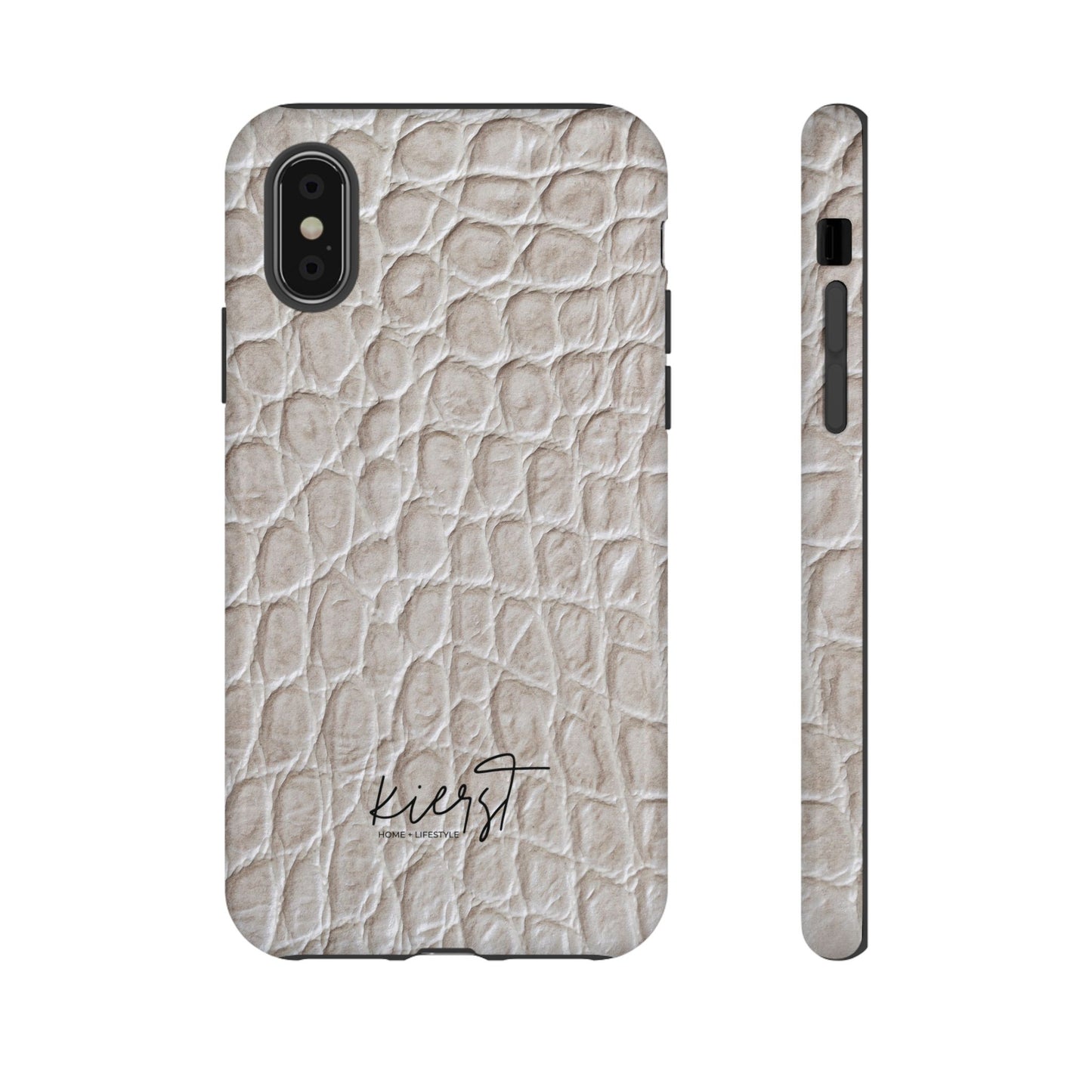 Cream Reptile Print iPhone Case