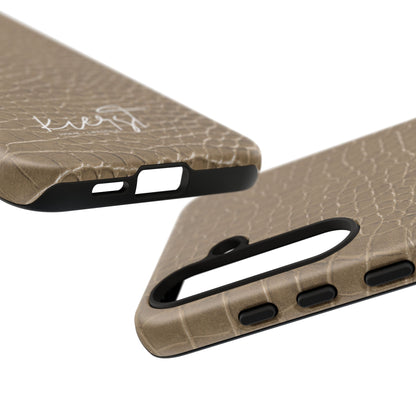 Tan Alligator Print Samsung Galaxy Phone Case | Subtle Statement, Everyday Style