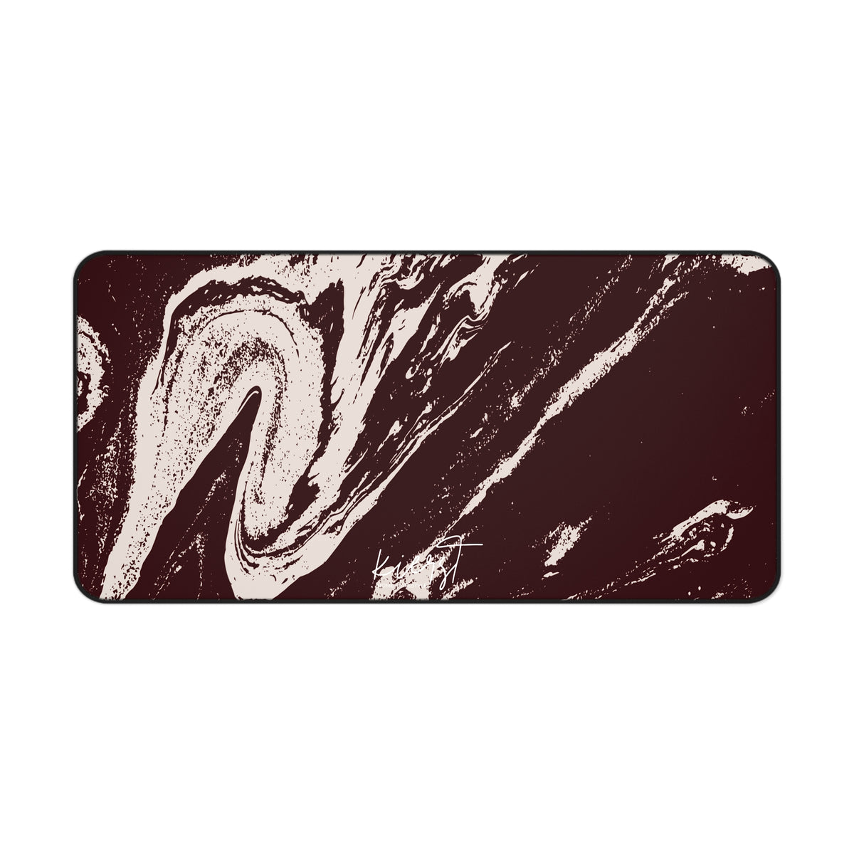 Cream Marble on Signature Velvet Noir Desk Mat