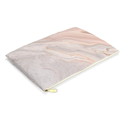 Blush Swirl Marble Accessory Pouch – Soft Neutral Stone-Inspired Print