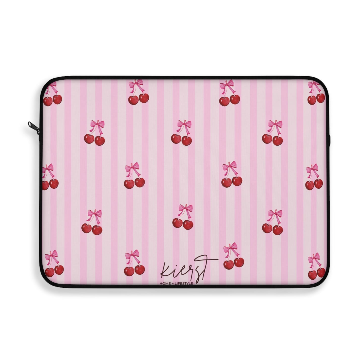 Cherries on Pink Stripe Laptop Sleeve