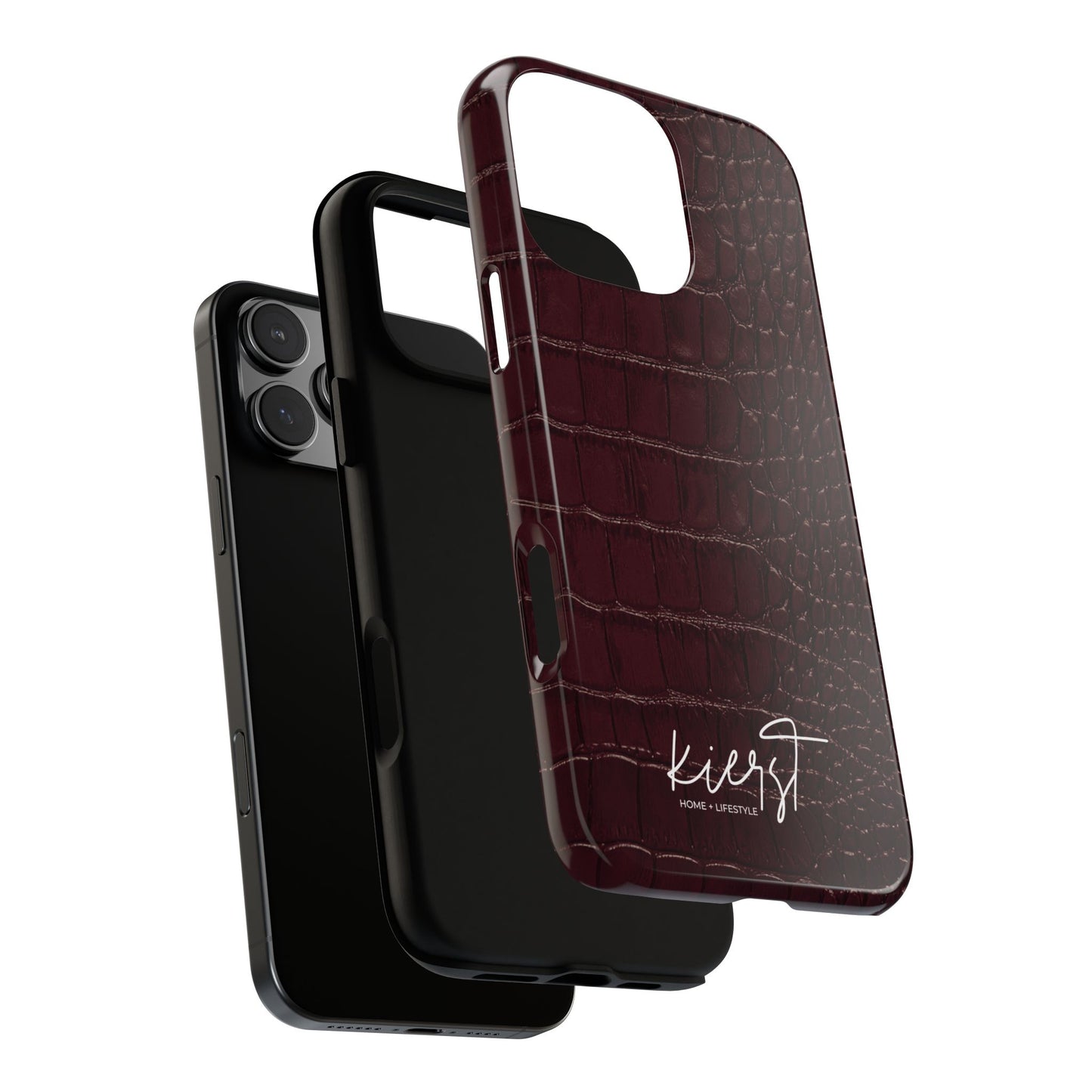Signature Velvet Noir Crocodile Print iPhone Case