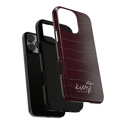 Signature Velvet Noir Crocodile Print iPhone Case