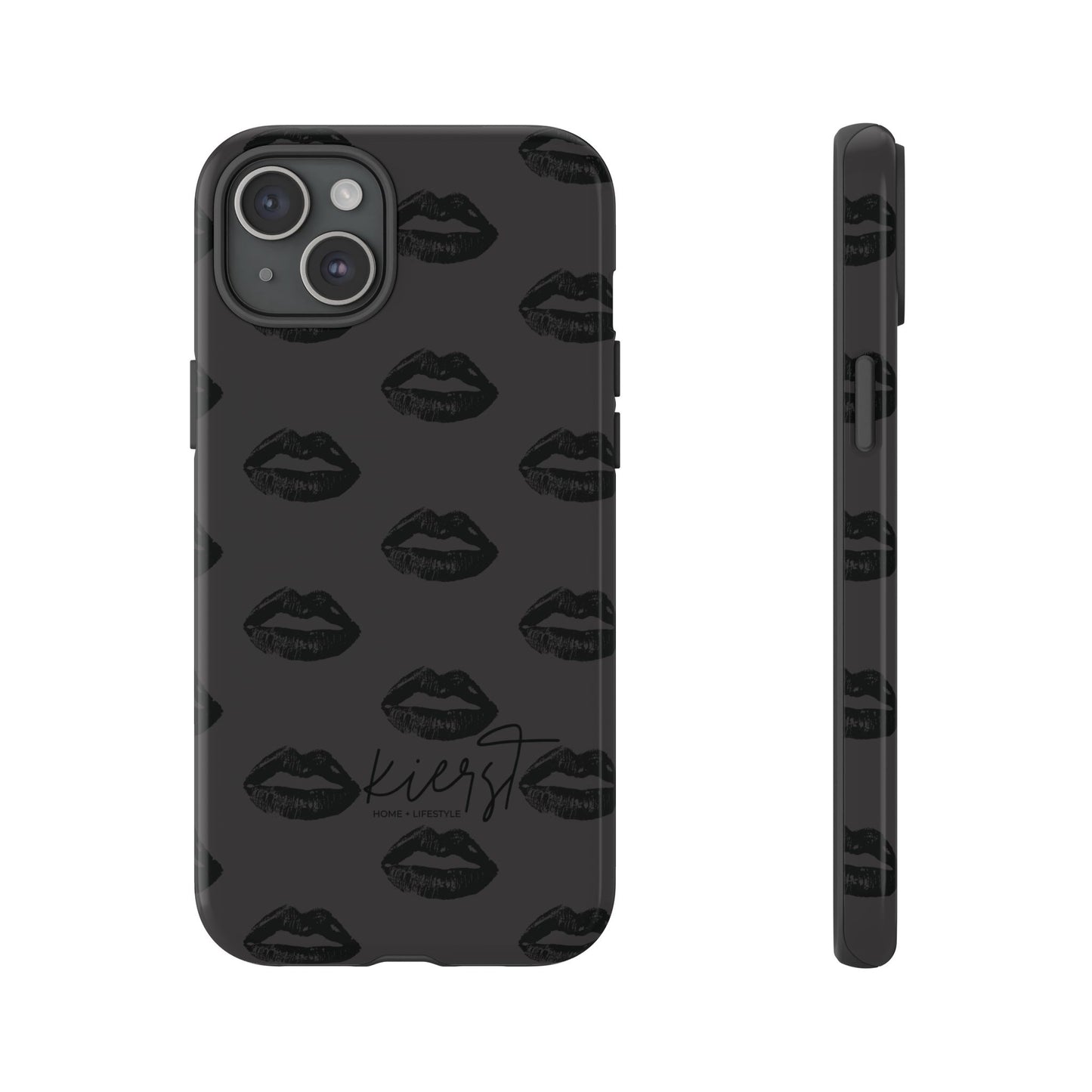 Black Lips on Charcoal iPhone Case