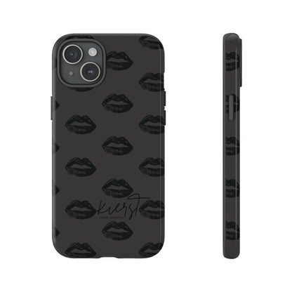 Black Lips on Charcoal iPhone Case