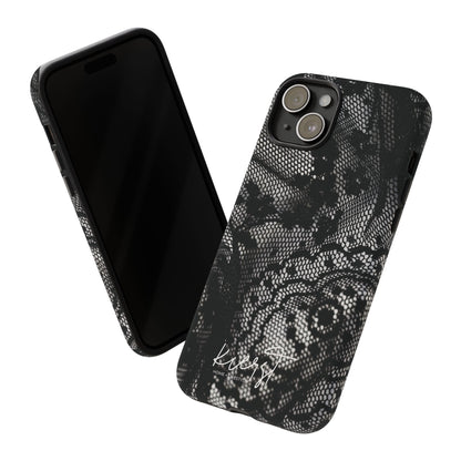 Black + White Lace Print iPhone Case
