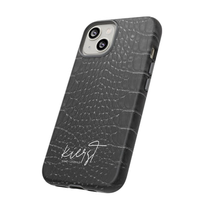 Black Alligator Print iPhone Case