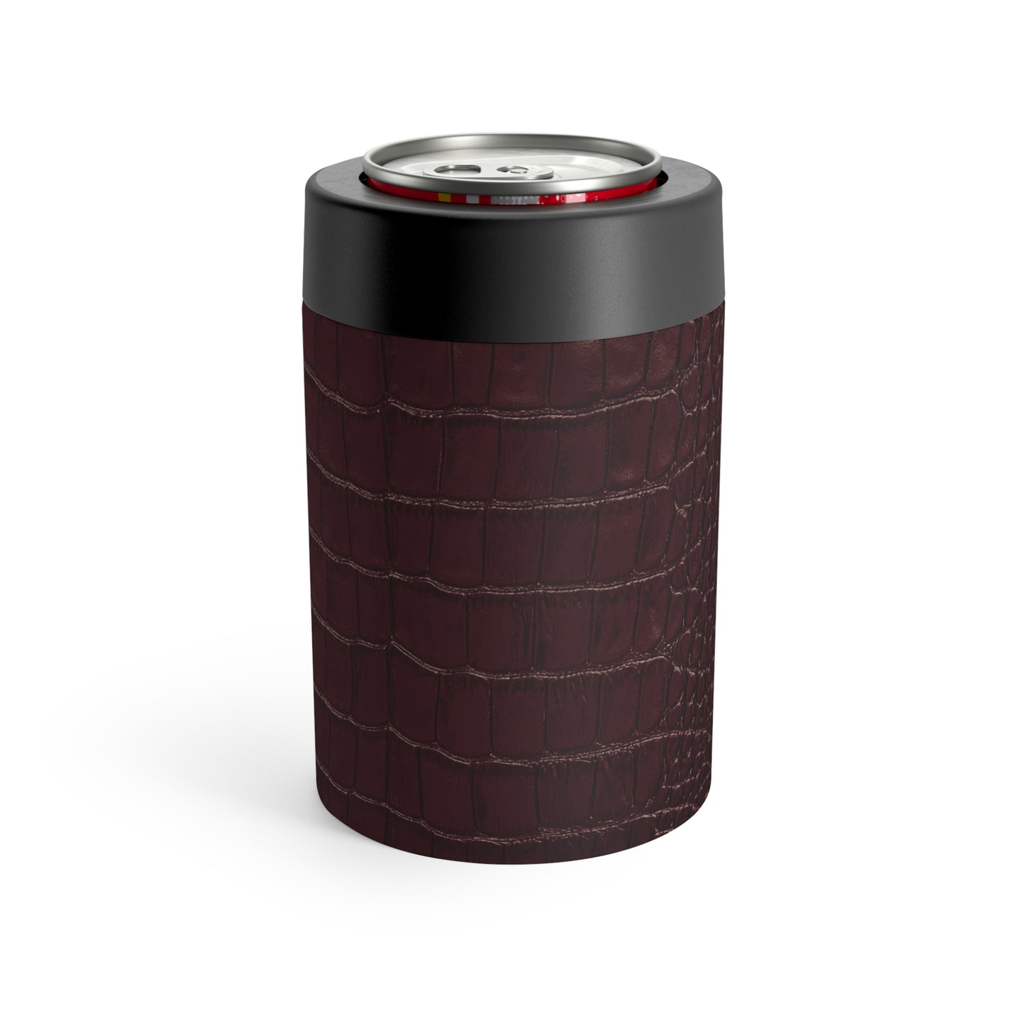 Signature Velvet Noir Crocodile Print Can Holder