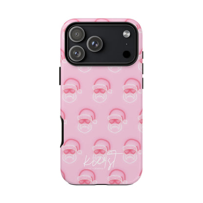 Holiday 25 Neon Sign Santa on Pink iPhone Case