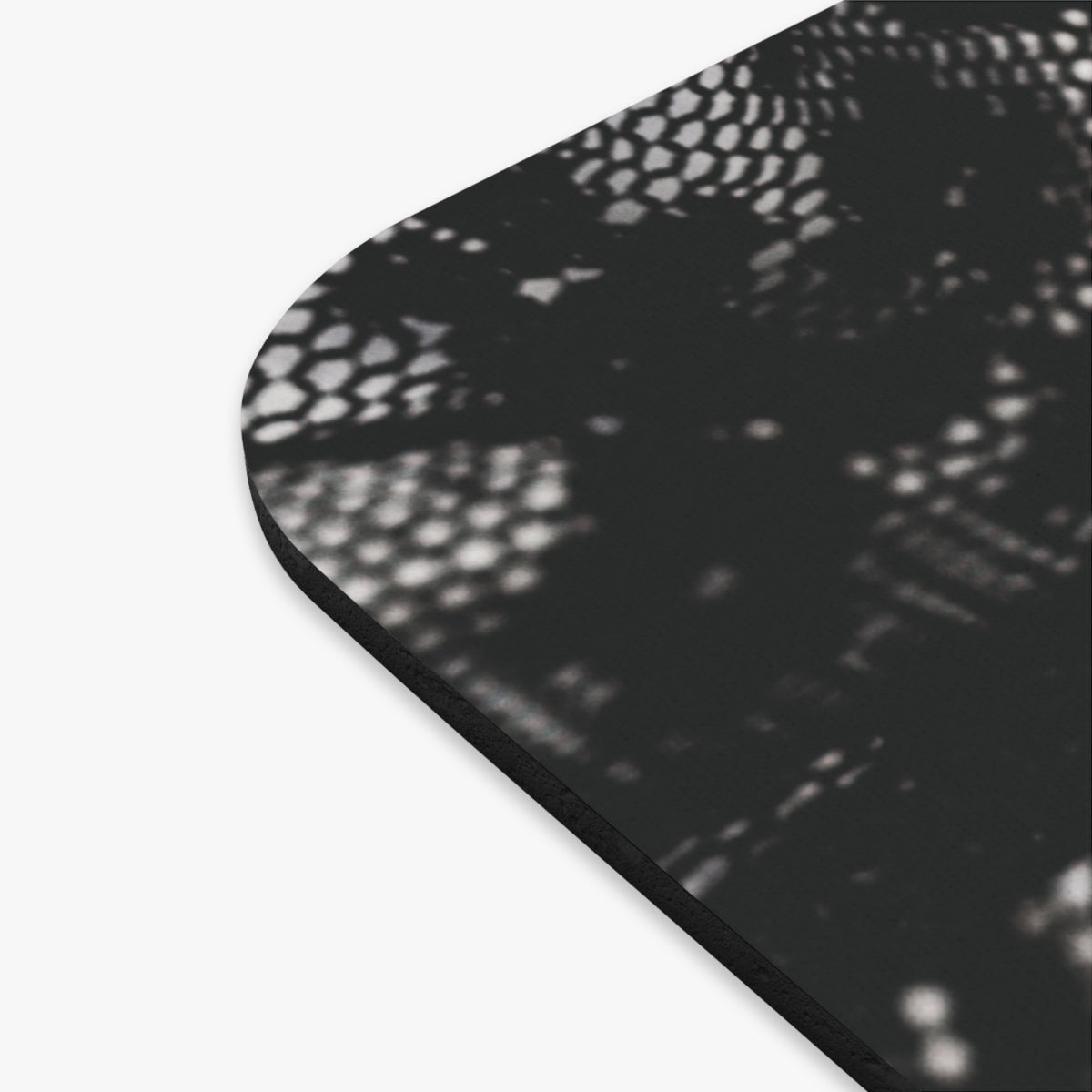 Black + White Lace Print Mouse Pad
