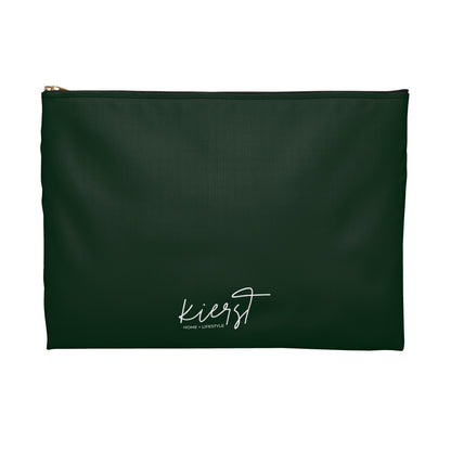 Leopard Head on Signature Midnight Pine Accessory Pouch